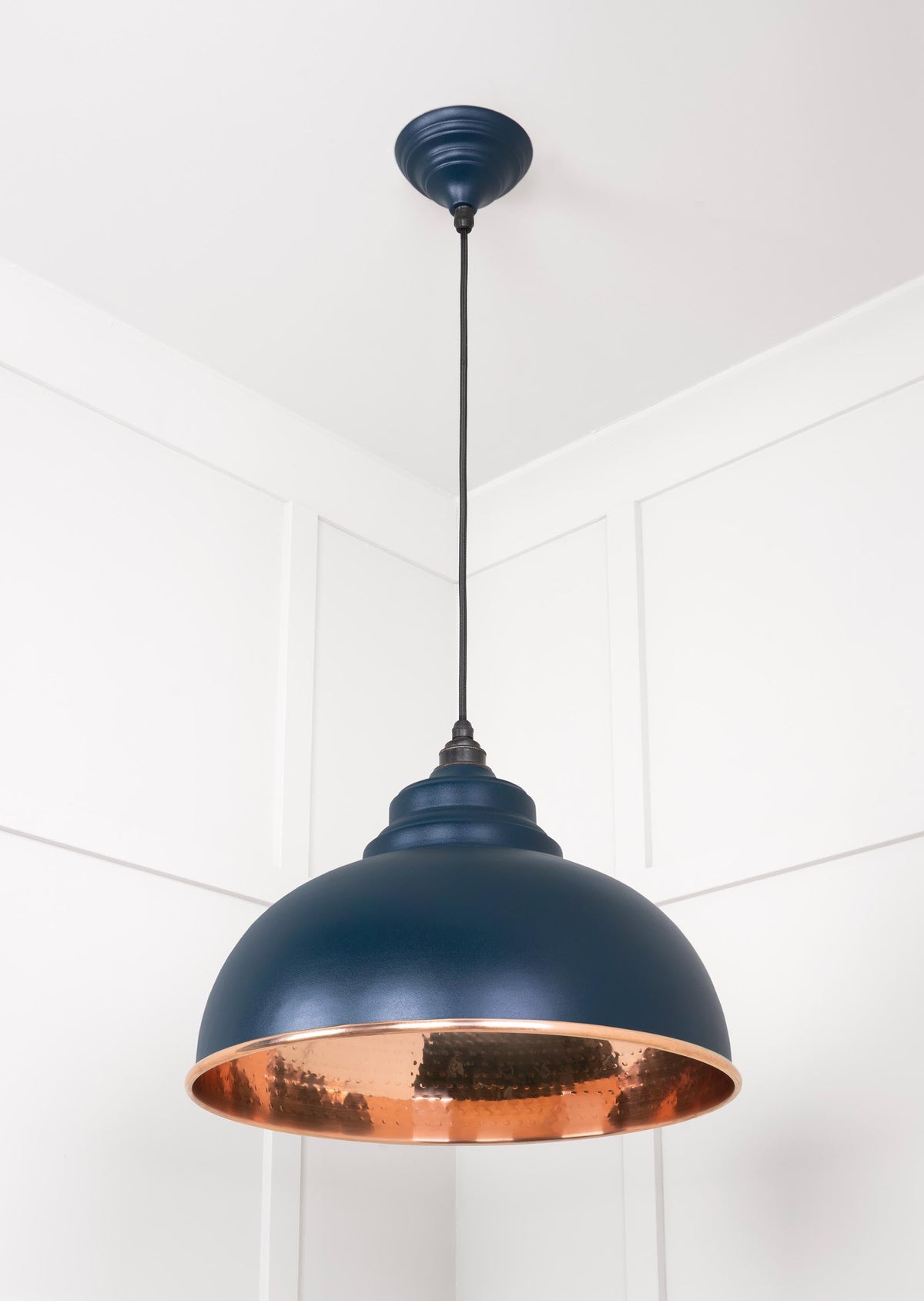 Hammered Copper Harborne Pendant by From The Anvil