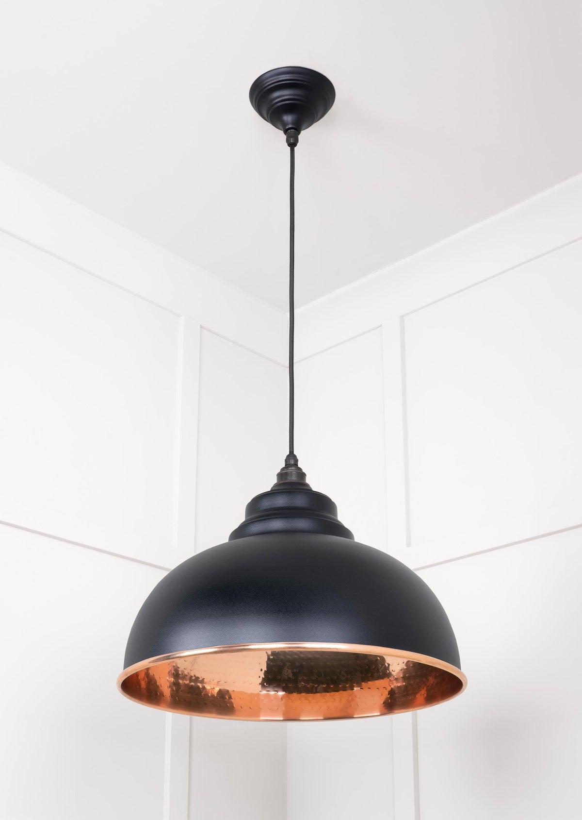 Hammered Copper Harborne Pendant by From The Anvil
