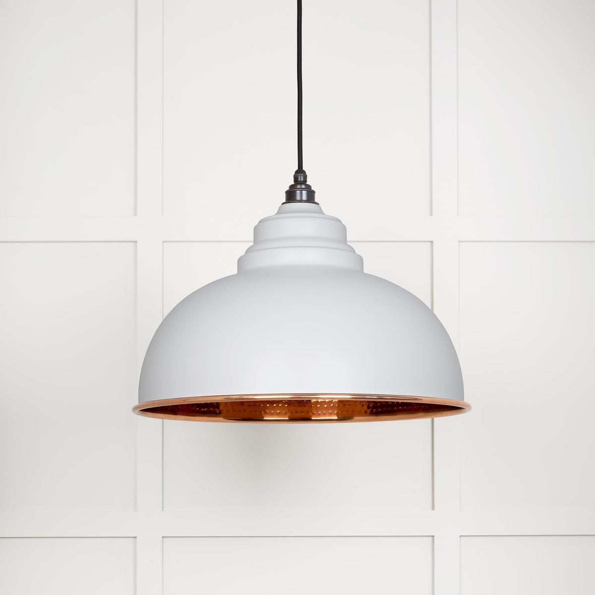 Hammered Copper Harborne Pendant by From The Anvil
