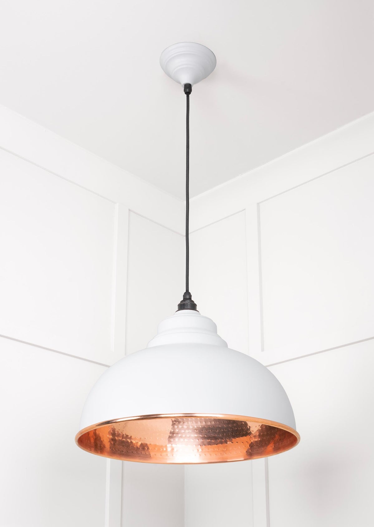 Hammered Copper Harborne Pendant by From The Anvil