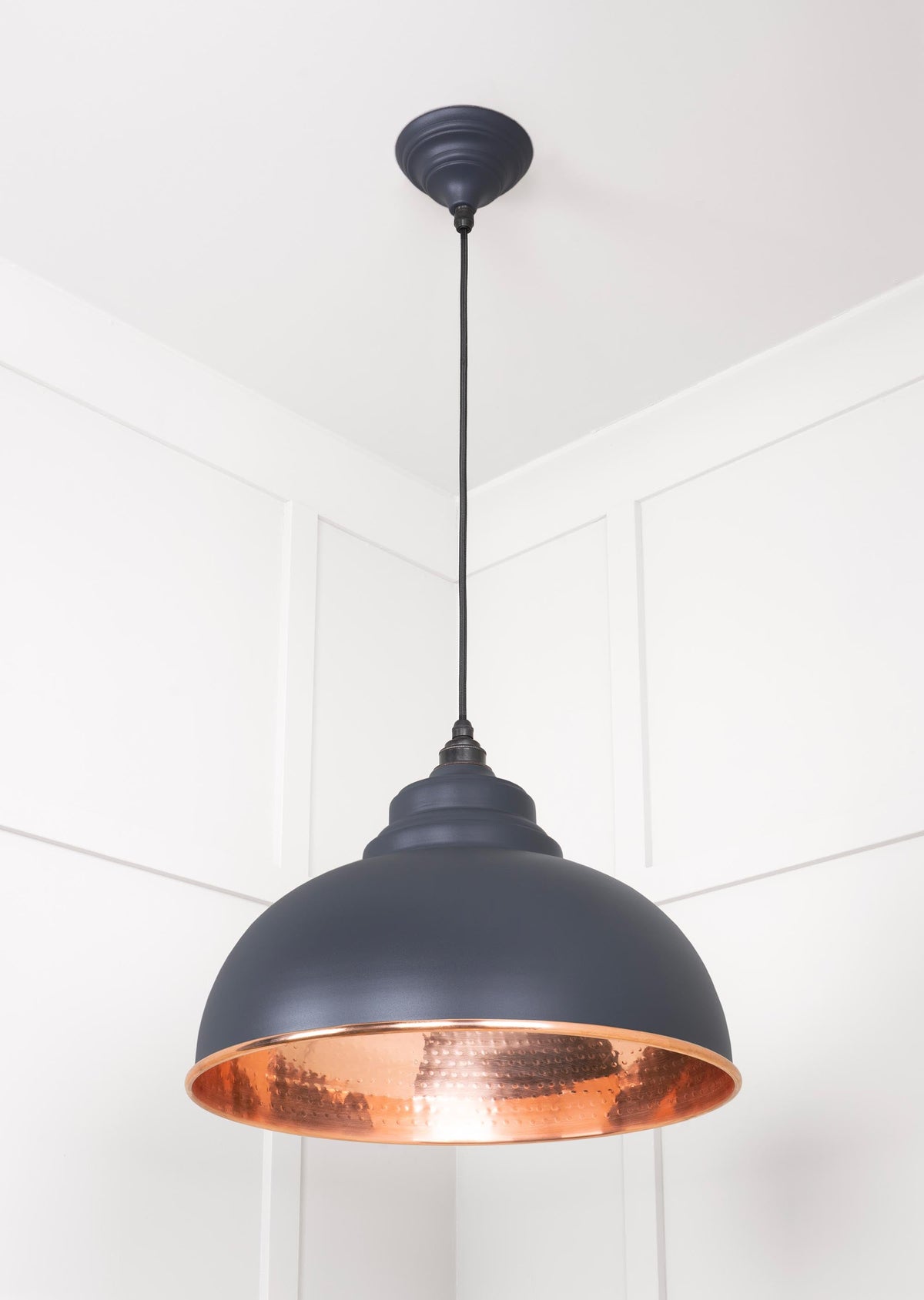 Hammered Copper Harborne Pendant by From The Anvil