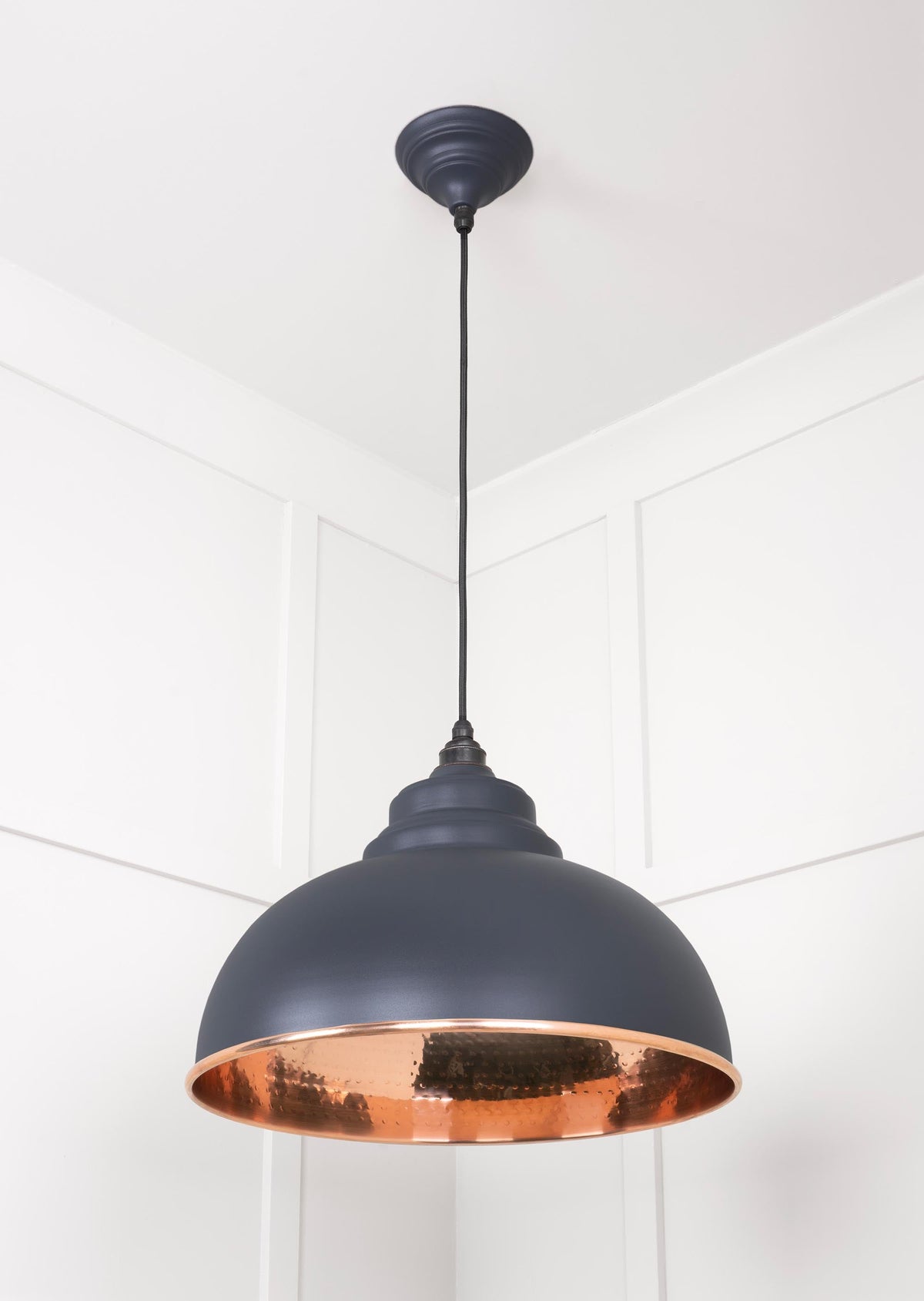 Hammered Copper Harborne Pendant by From The Anvil