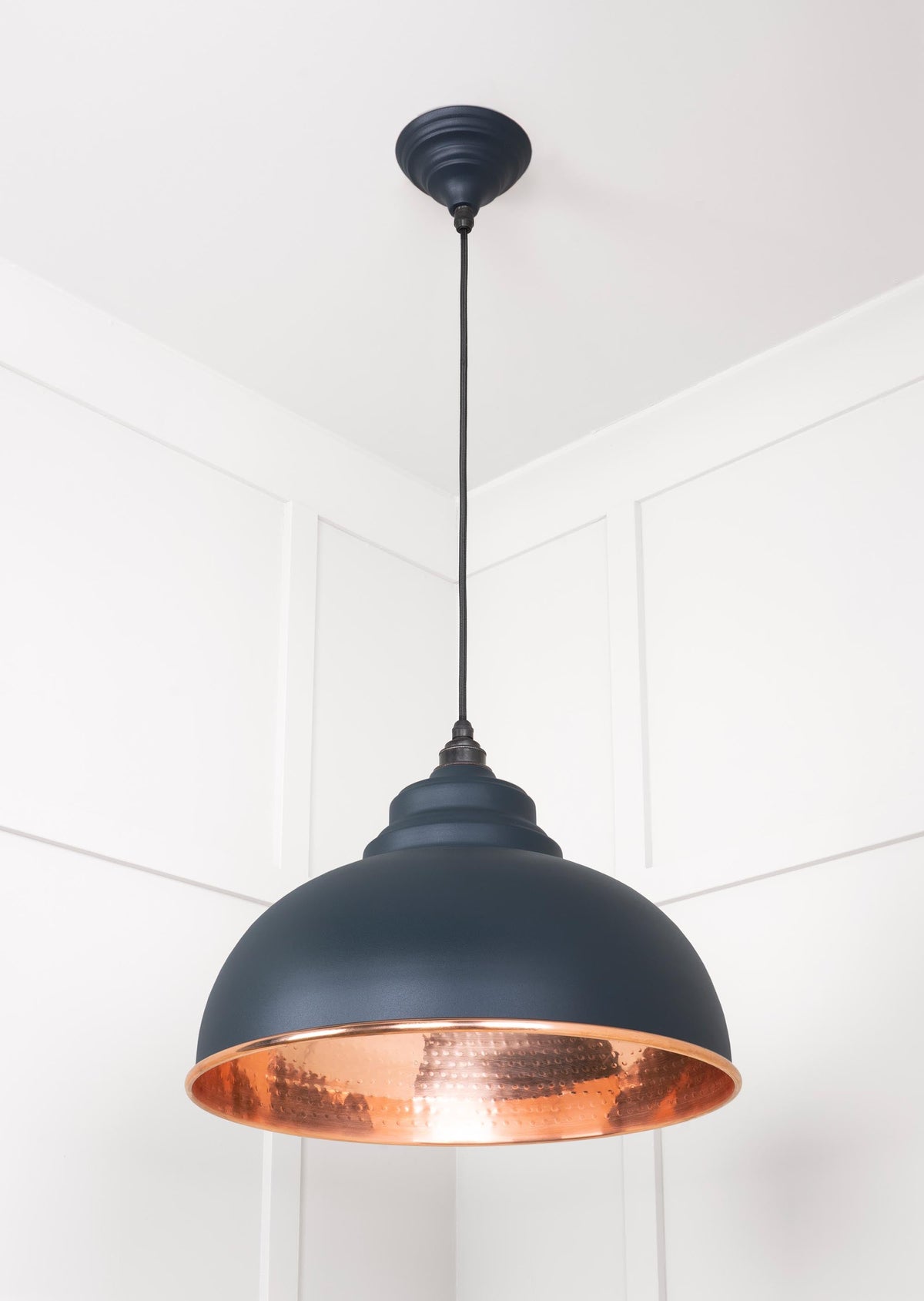 Hammered Copper Harborne Pendant by From The Anvil