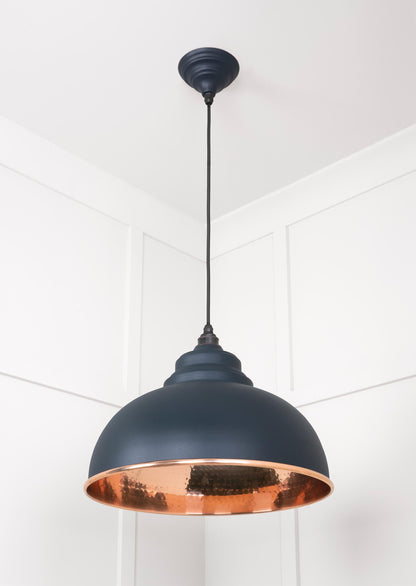 Hammered Copper Harborne Pendant by From The Anvil