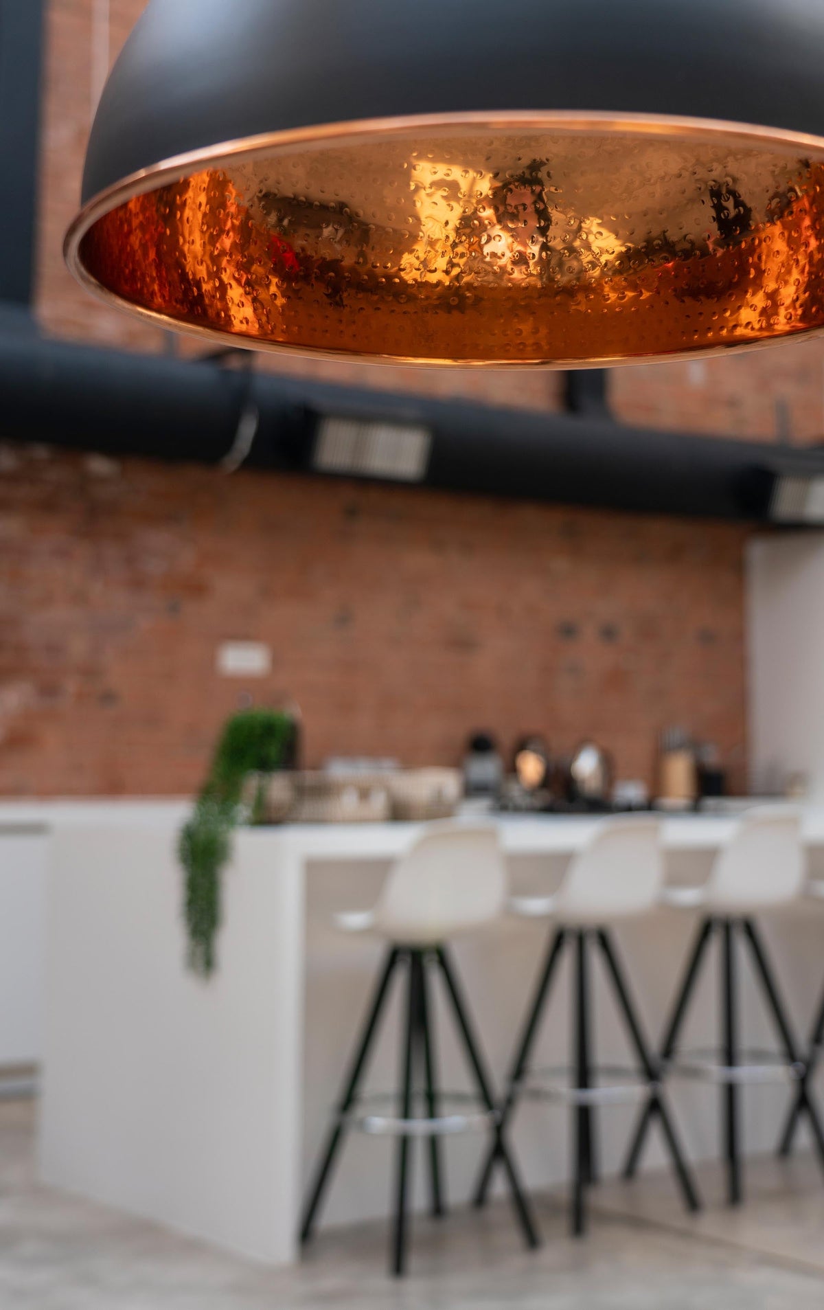 Hammered Copper Harborne Pendant by From The Anvil