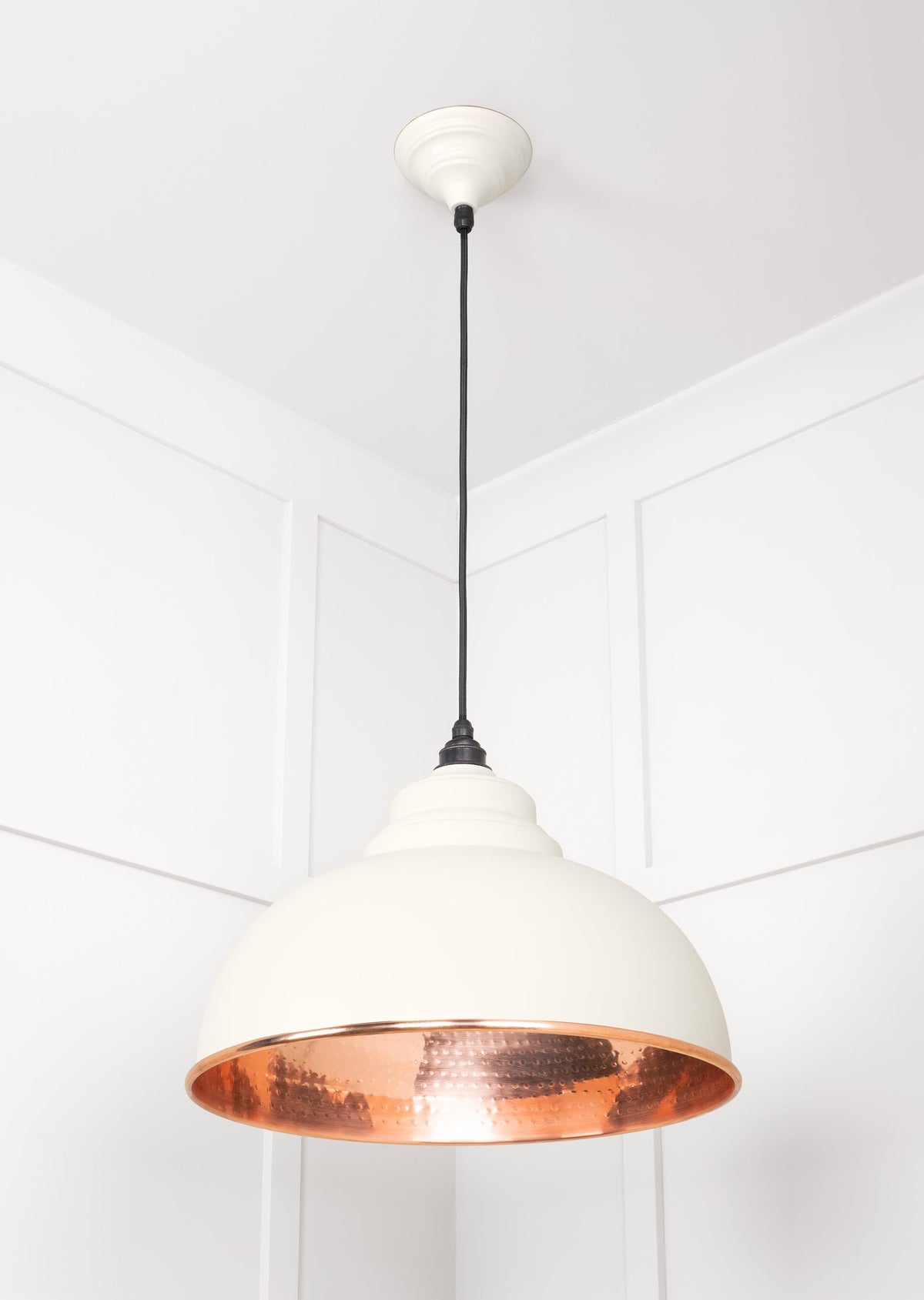 Hammered Copper Harborne Pendant by From The Anvil