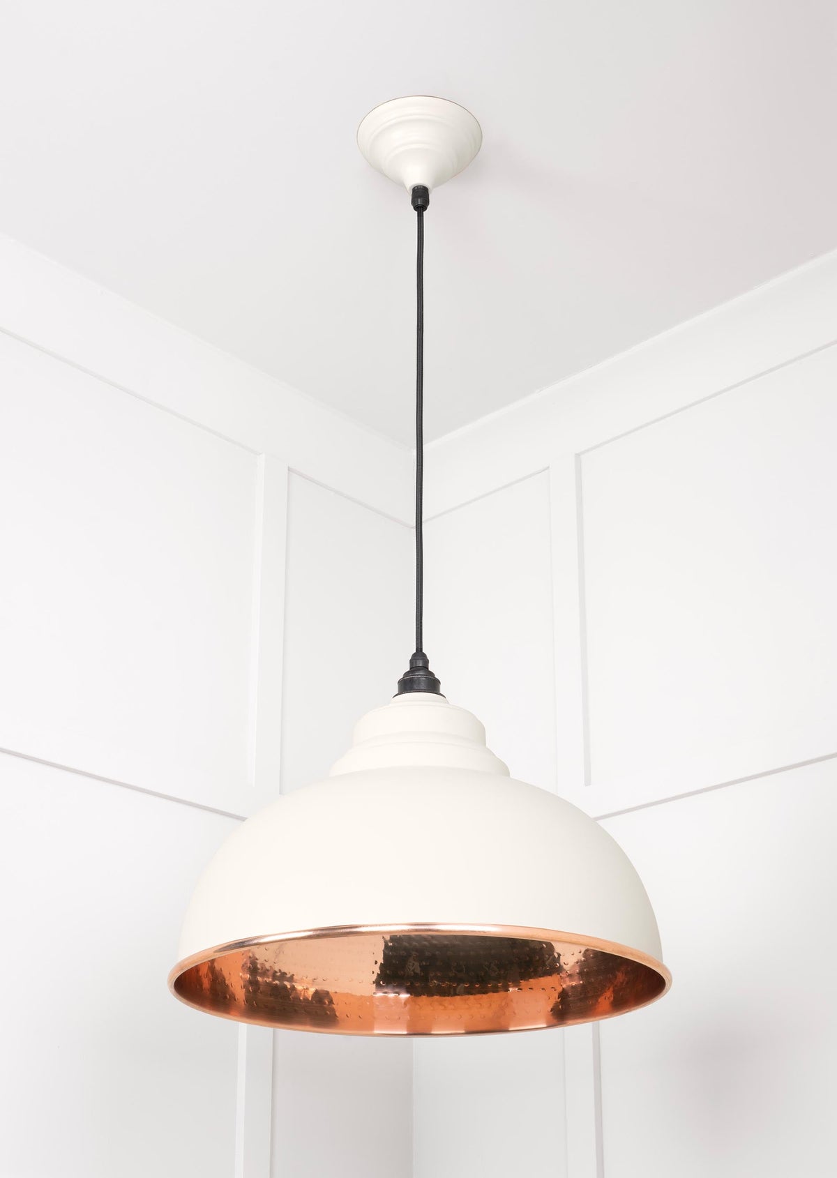 Hammered Copper Harborne Pendant by From The Anvil