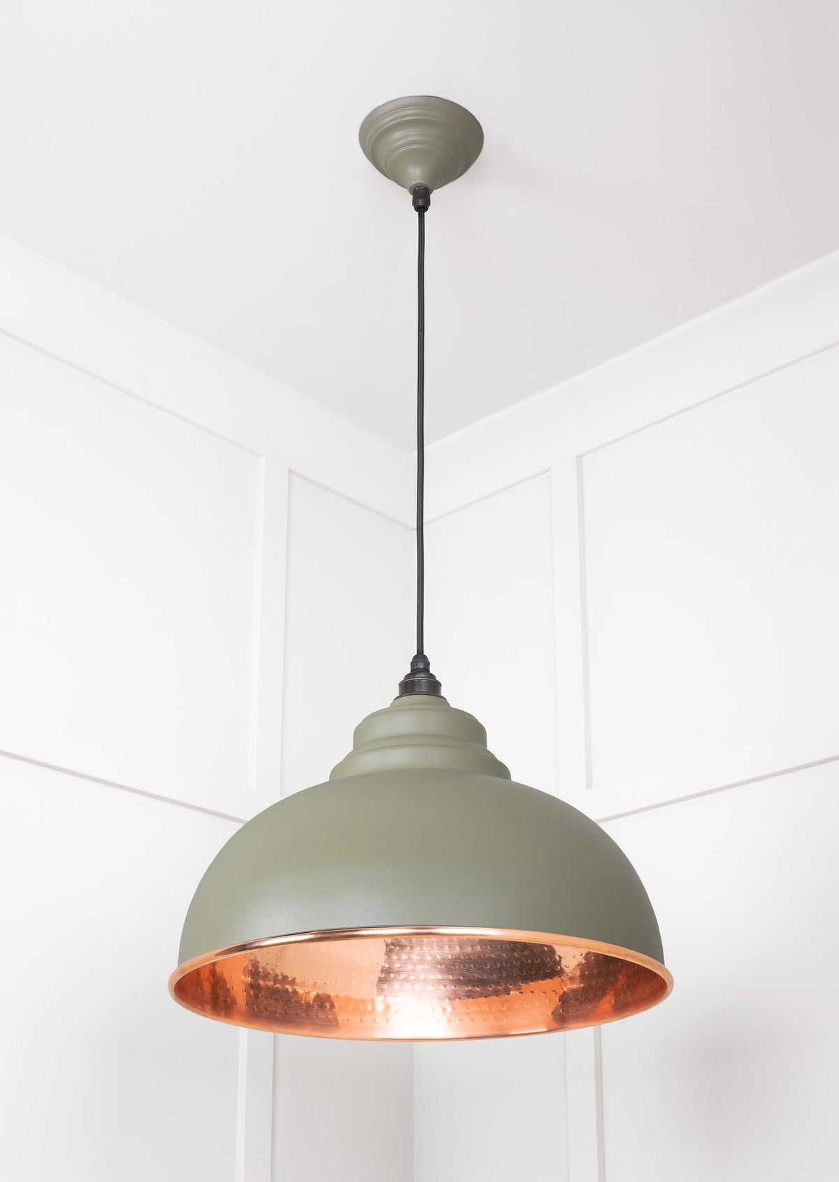 Hammered Copper Harborne Pendant by From The Anvil