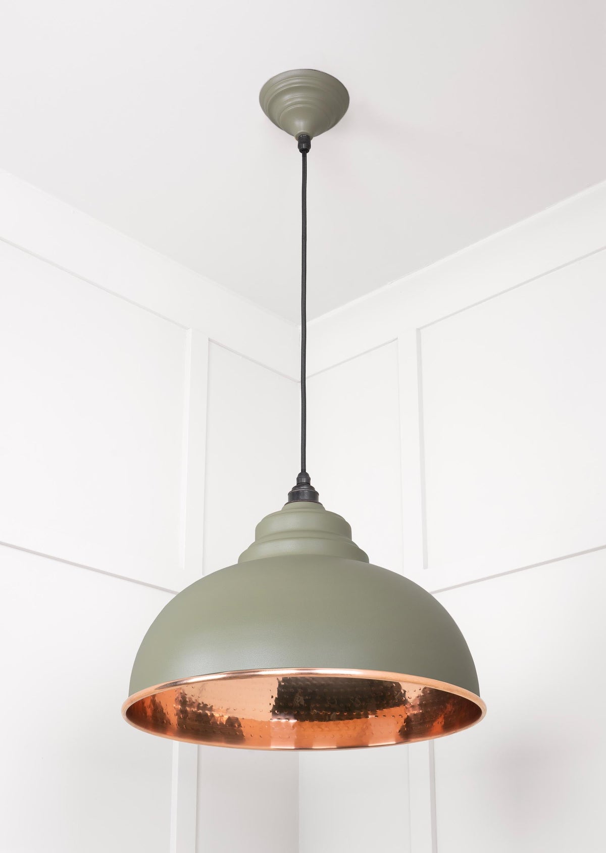 Hammered Copper Harborne Pendant by From The Anvil