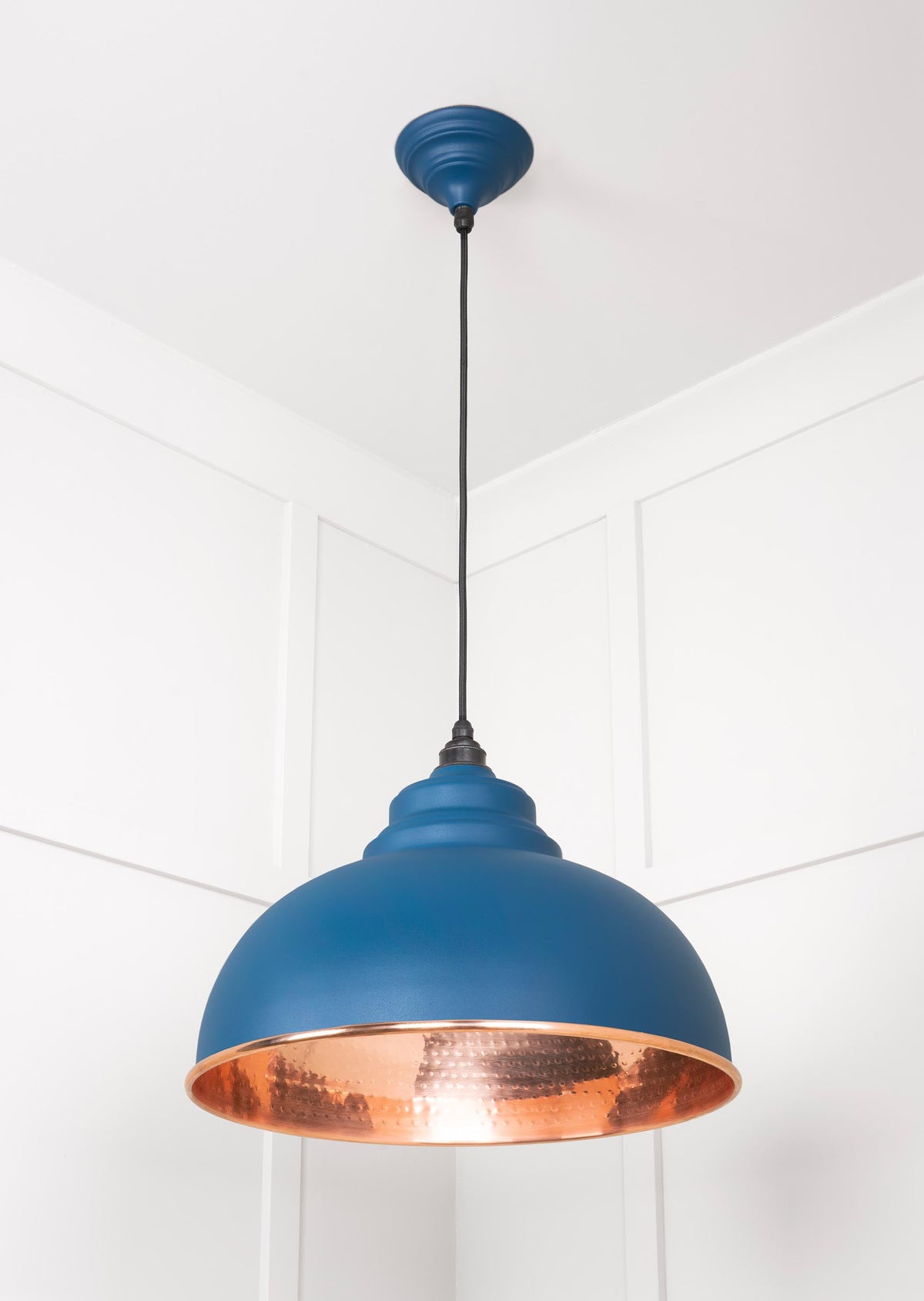 Hammered Copper Harborne Pendant by From The Anvil