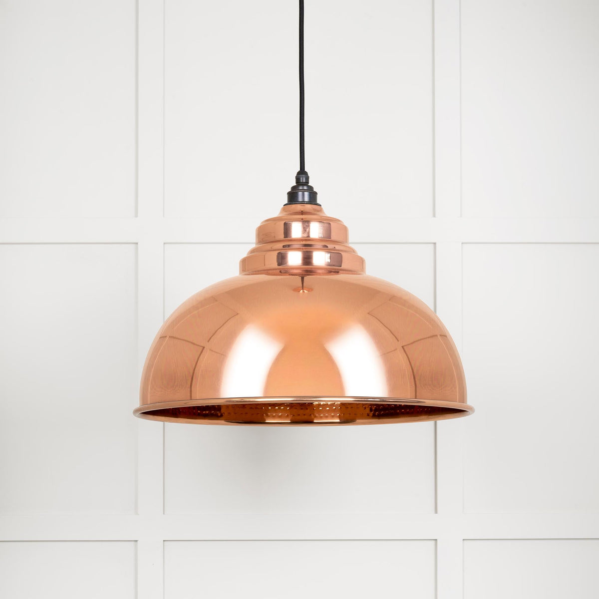 Hammered Copper Harborne Pendant by From The Anvil
