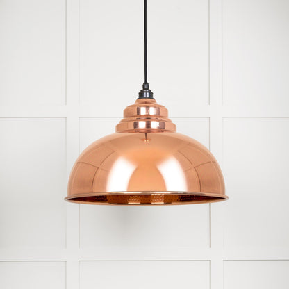 Hammered Copper Harborne Pendant by From The Anvil