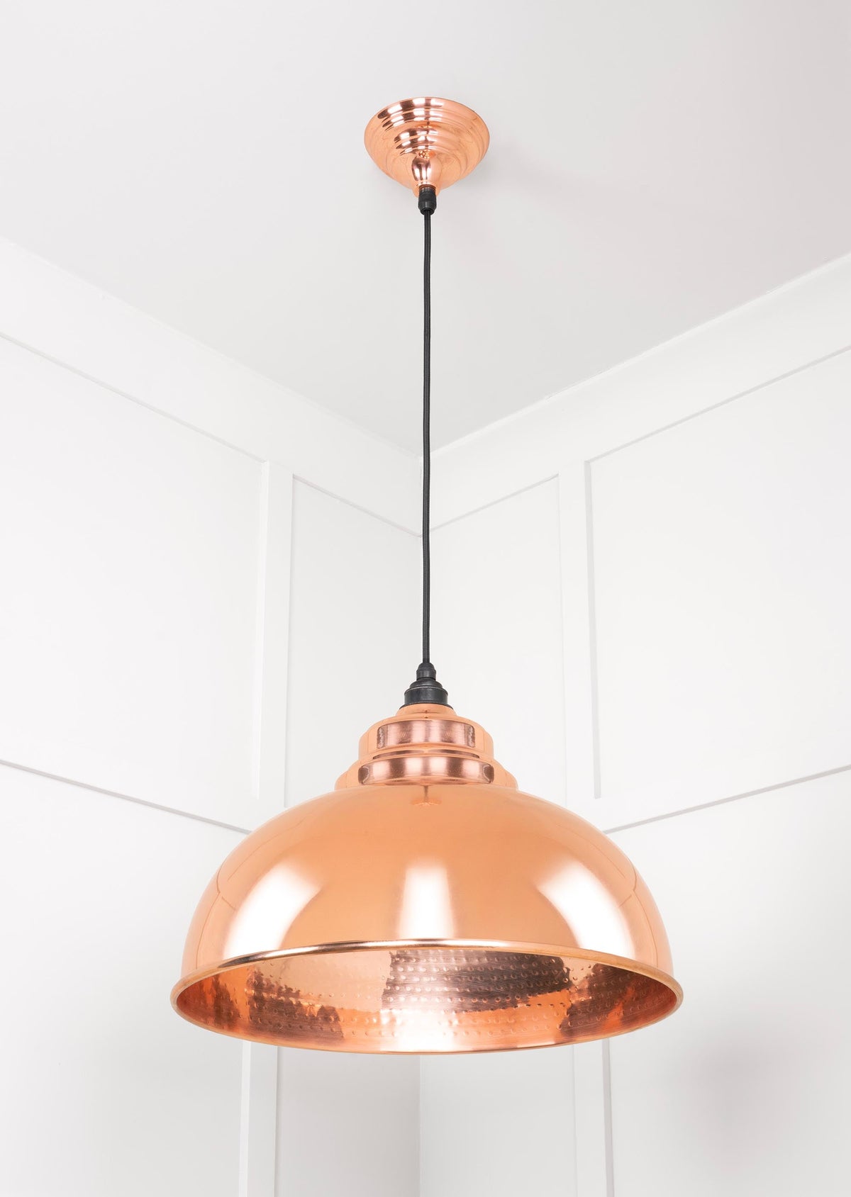 Hammered Copper Harborne Pendant by From The Anvil