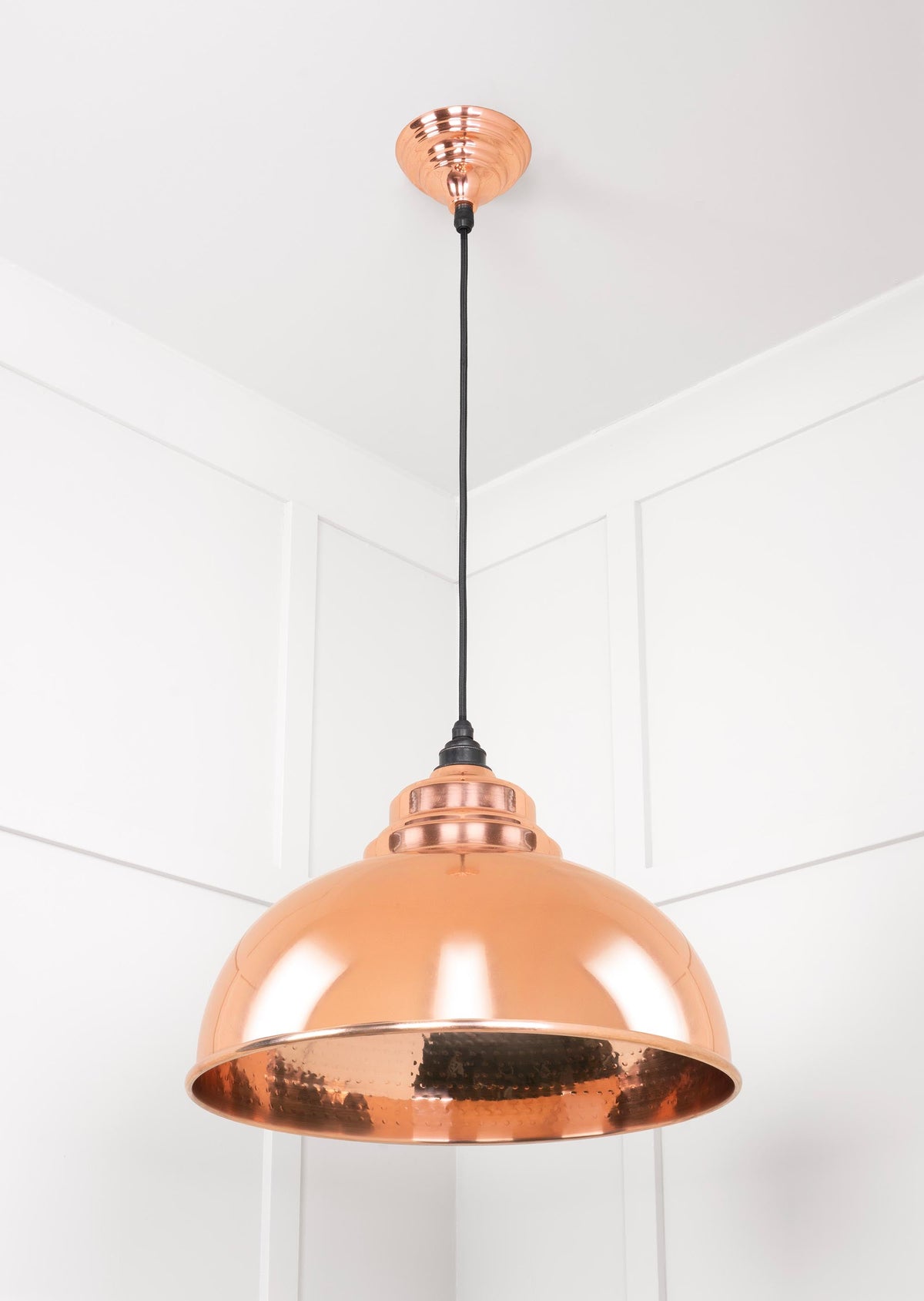 Hammered Copper Harborne Pendant by From The Anvil
