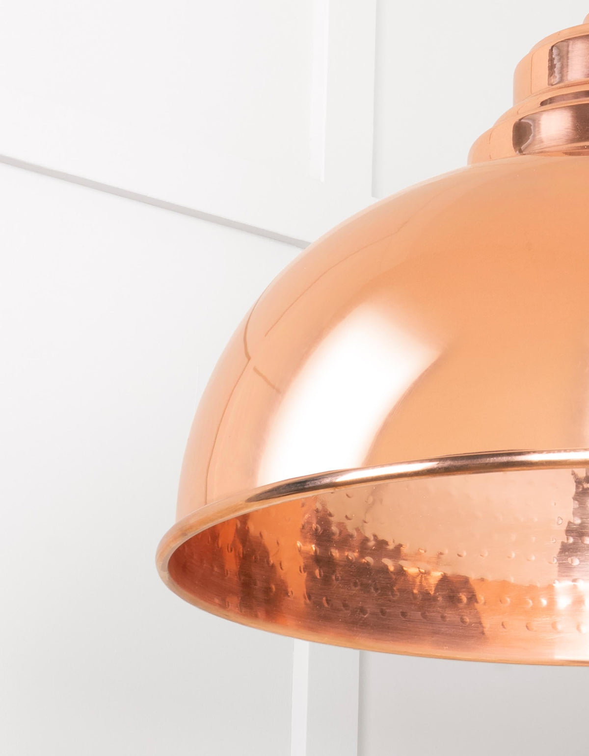 Hammered Copper Harborne Pendant by From The Anvil