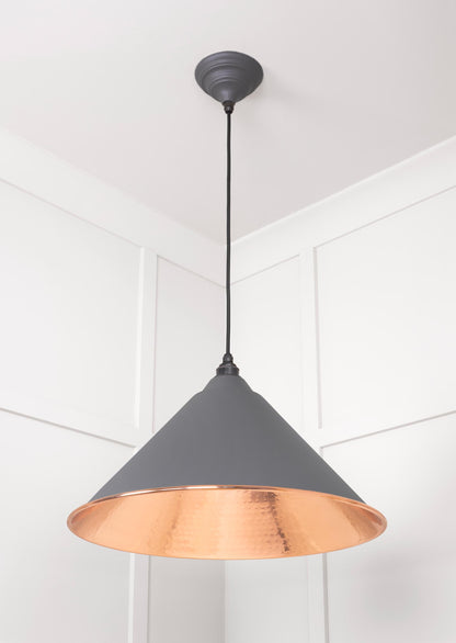 Hammered Copper Hockley Pendant by From The Anvil