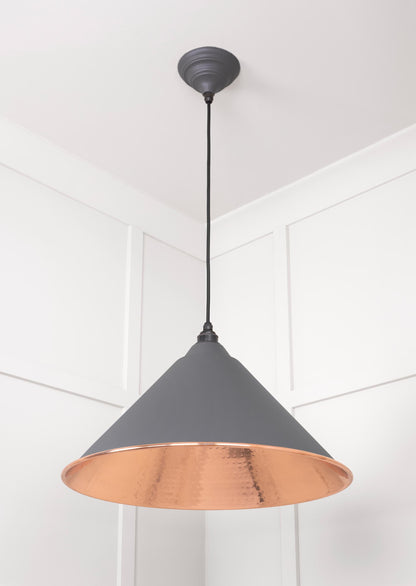 Hammered Copper Hockley Pendant by From The Anvil