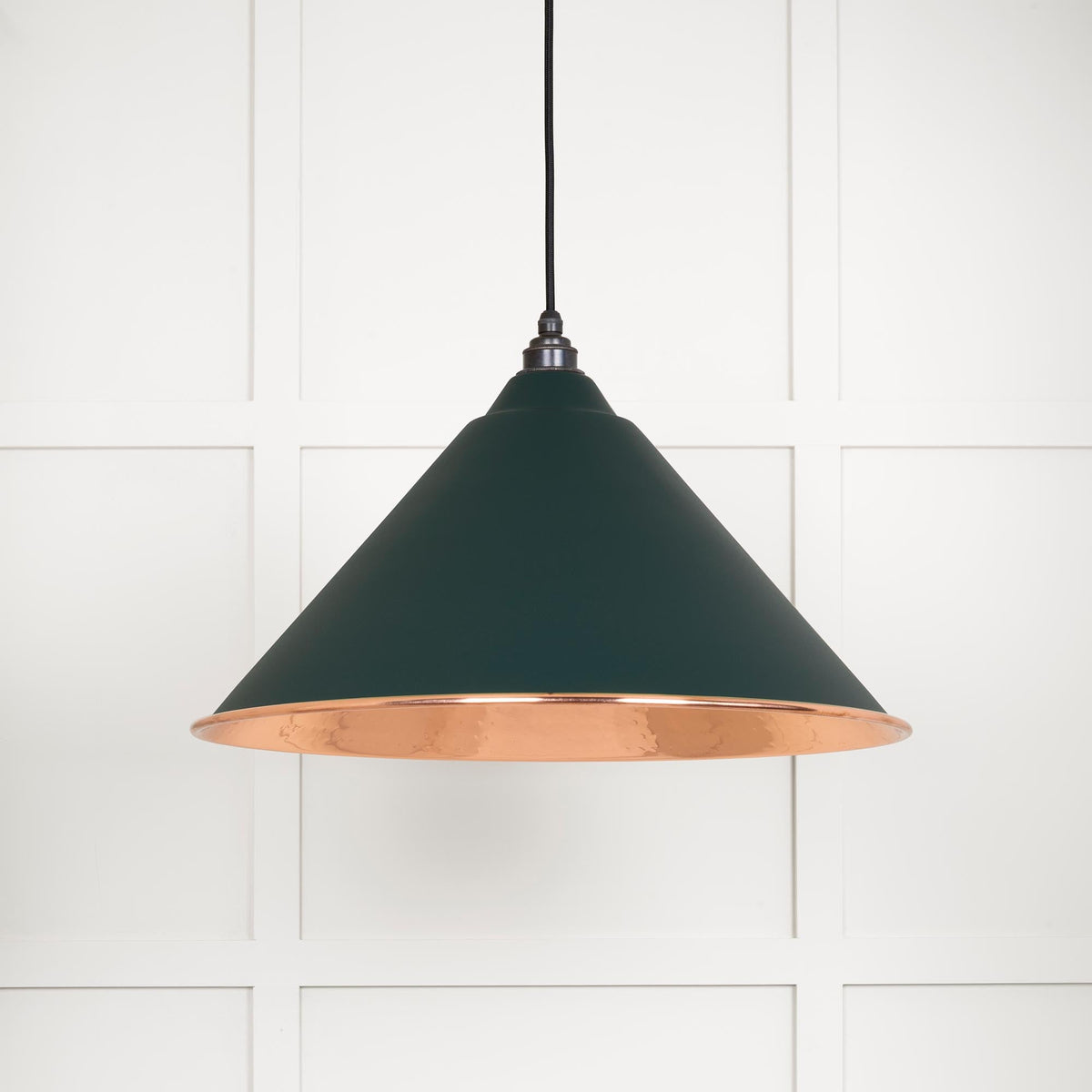 Hammered Copper Hockley Pendant by From The Anvil