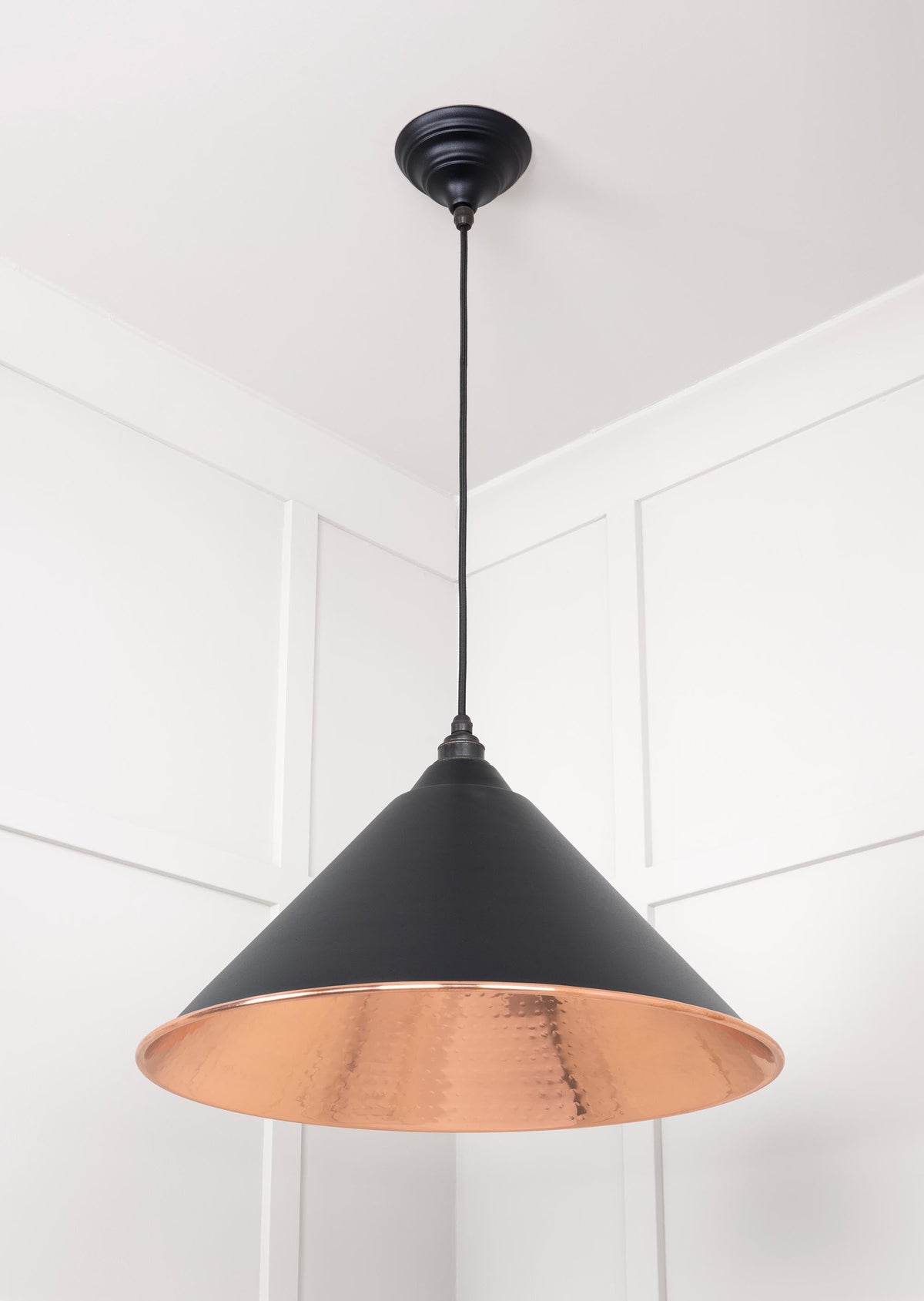 Hammered Copper Hockley Pendant by From The Anvil