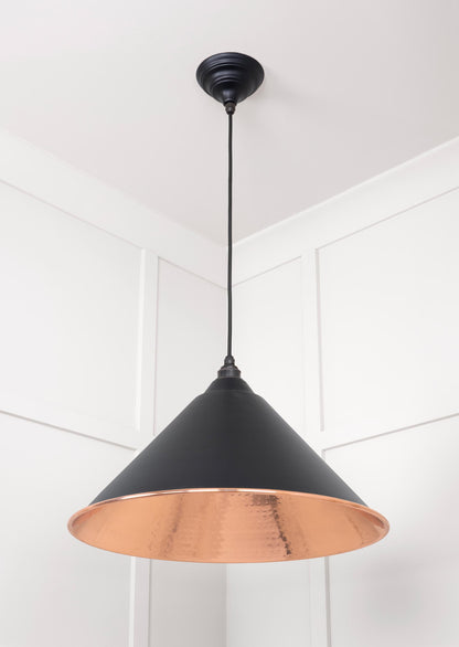 Hammered Copper Hockley Pendant by From The Anvil