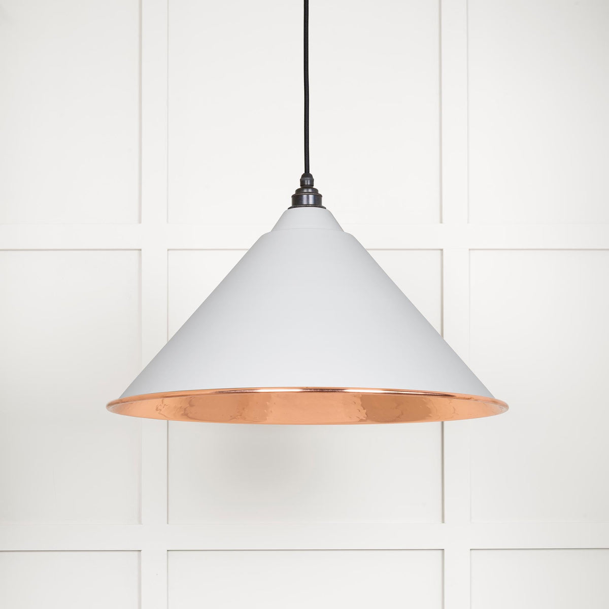 Hammered Copper Hockley Pendant by From The Anvil