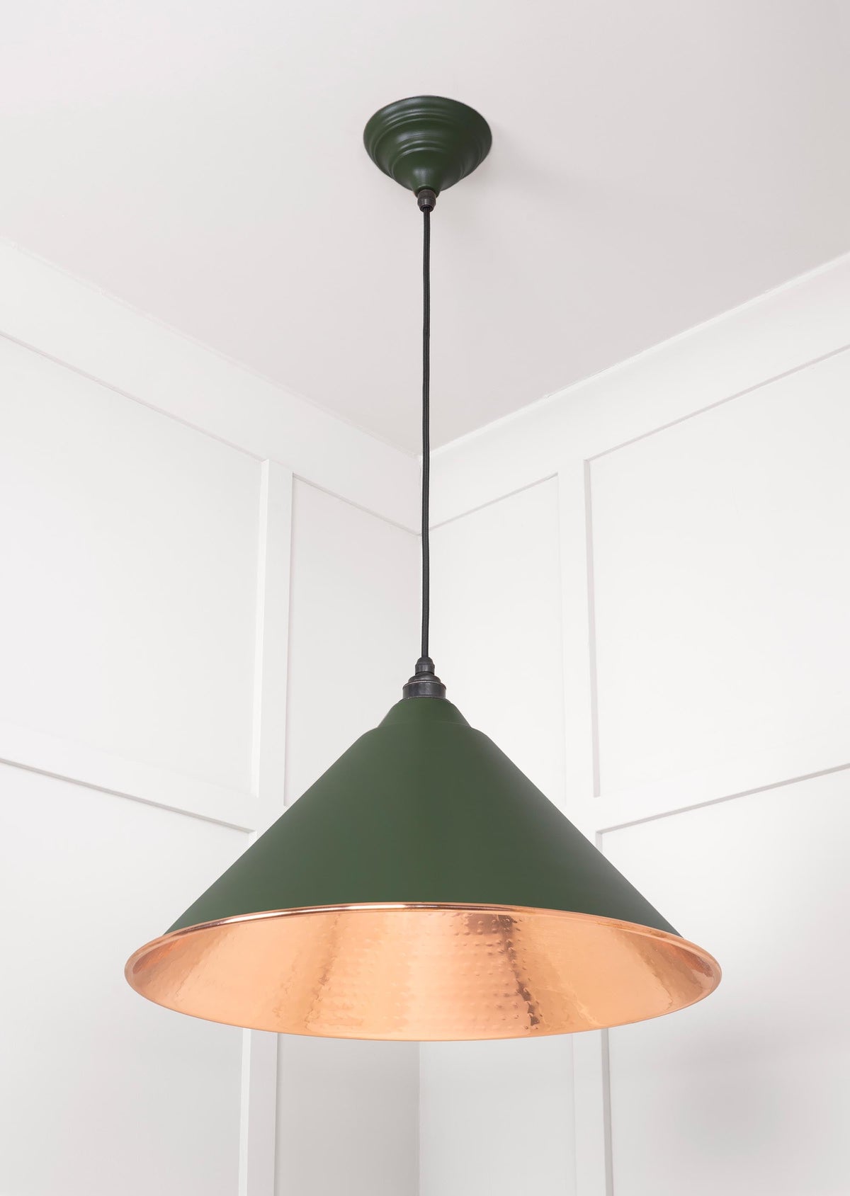 Hammered Copper Hockley Pendant by From The Anvil