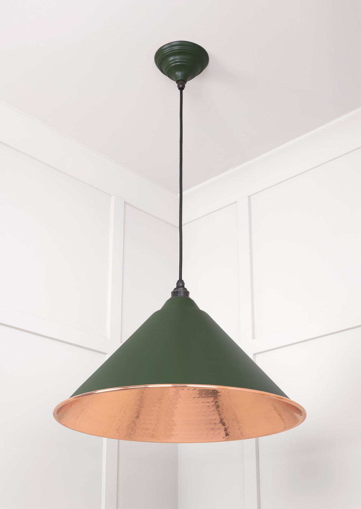 Hammered Copper Hockley Pendant by From The Anvil