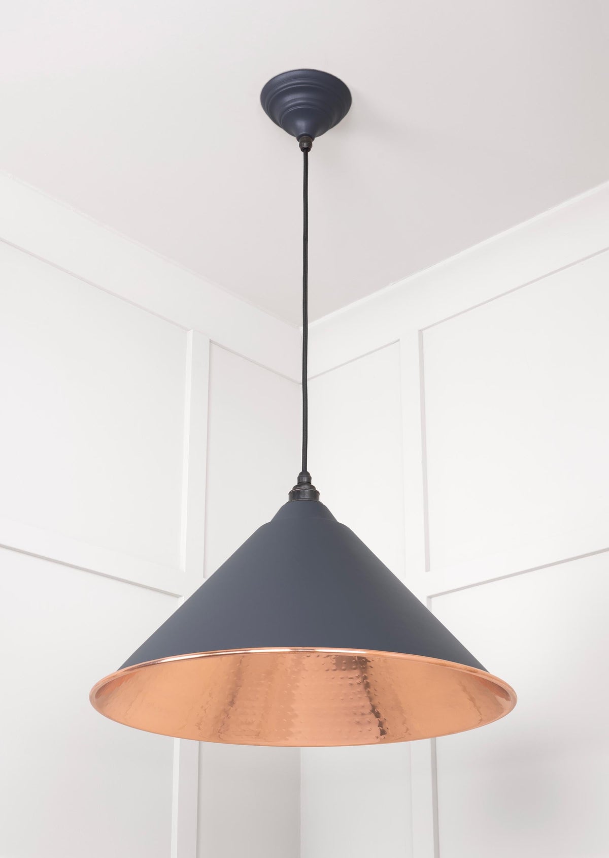Hammered Copper Hockley Pendant by From The Anvil
