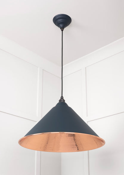 Hammered Copper Hockley Pendant by From The Anvil