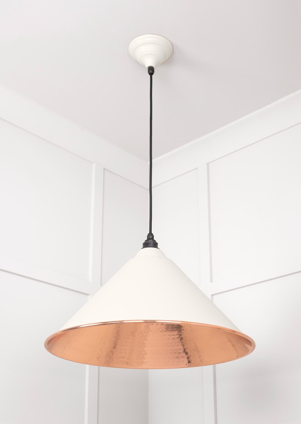 Hammered Copper Hockley Pendant by From The Anvil