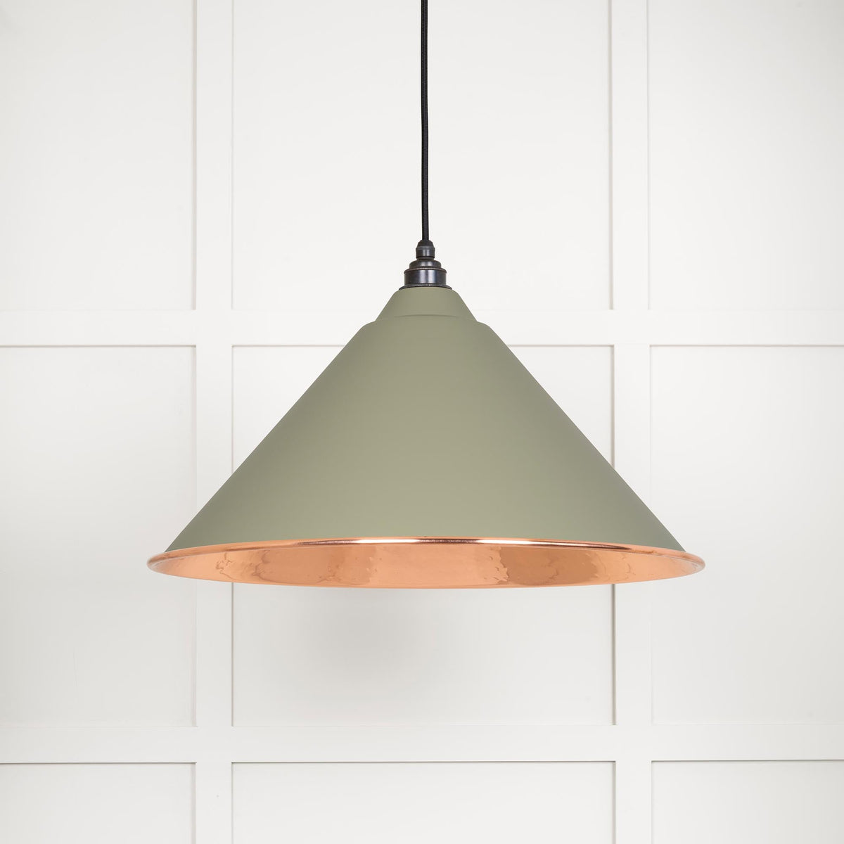 Hammered Copper Hockley Pendant by From The Anvil