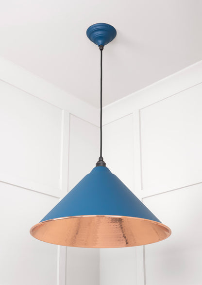Hammered Copper Hockley Pendant by From The Anvil