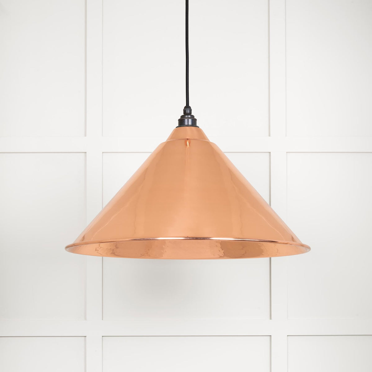 Hammered Copper Hockley Pendant by From The Anvil