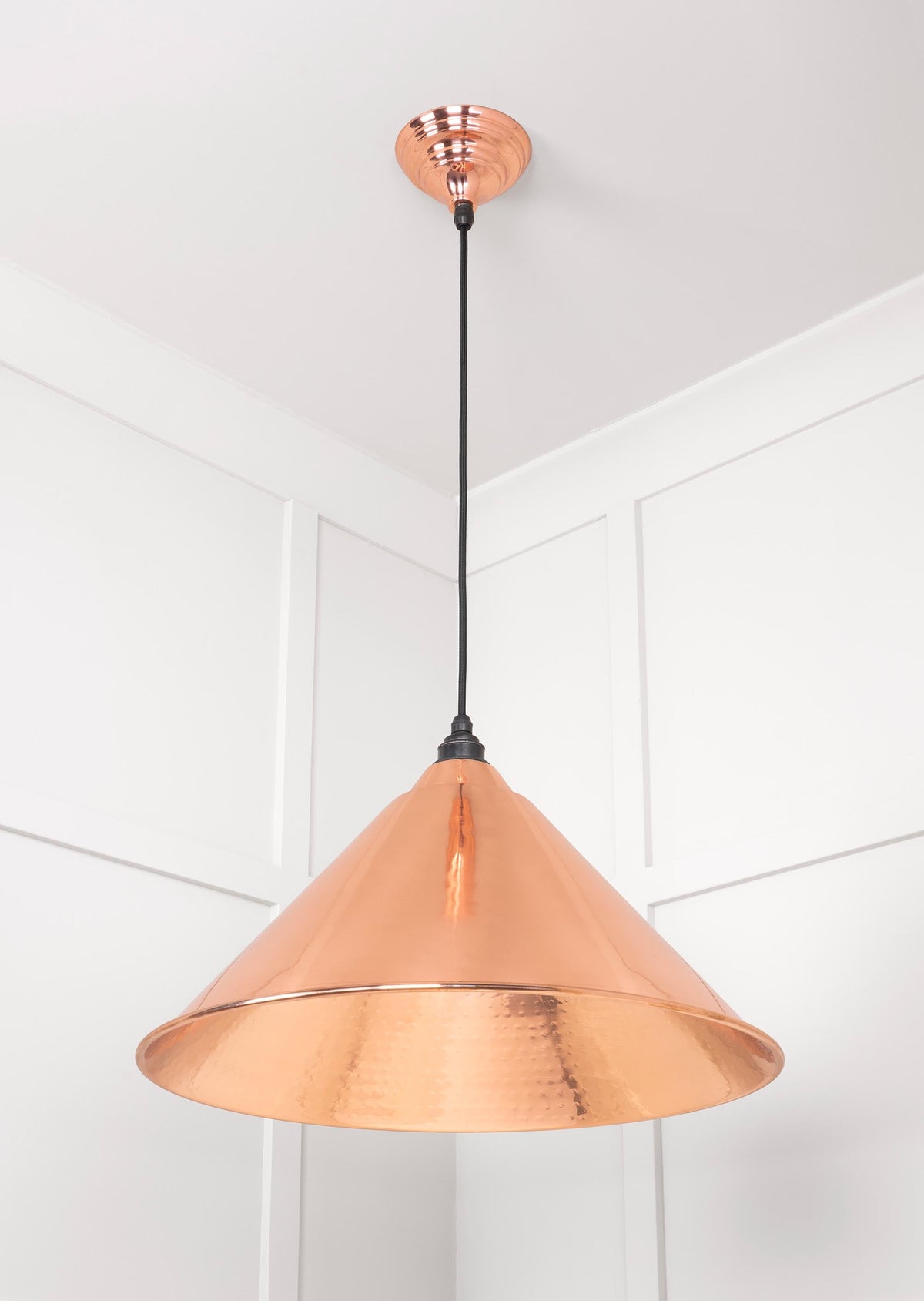 Hammered Copper Hockley Pendant by From The Anvil