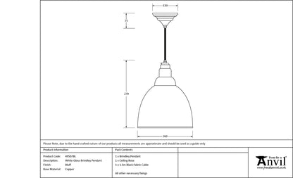 White Gloss Brindley Pendant by From The Anvil