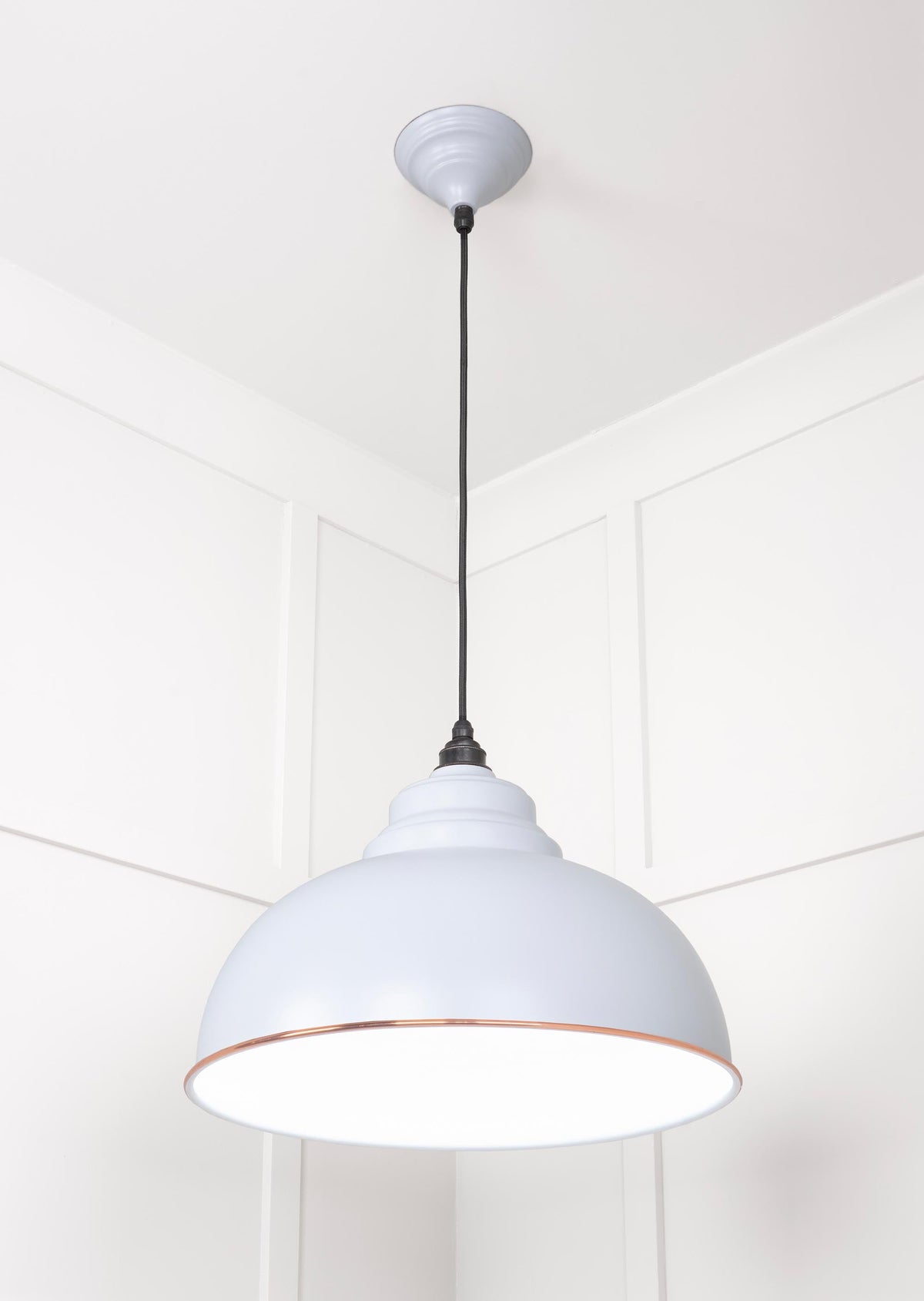 White Gloss Harborne Pendant by From The Anvil