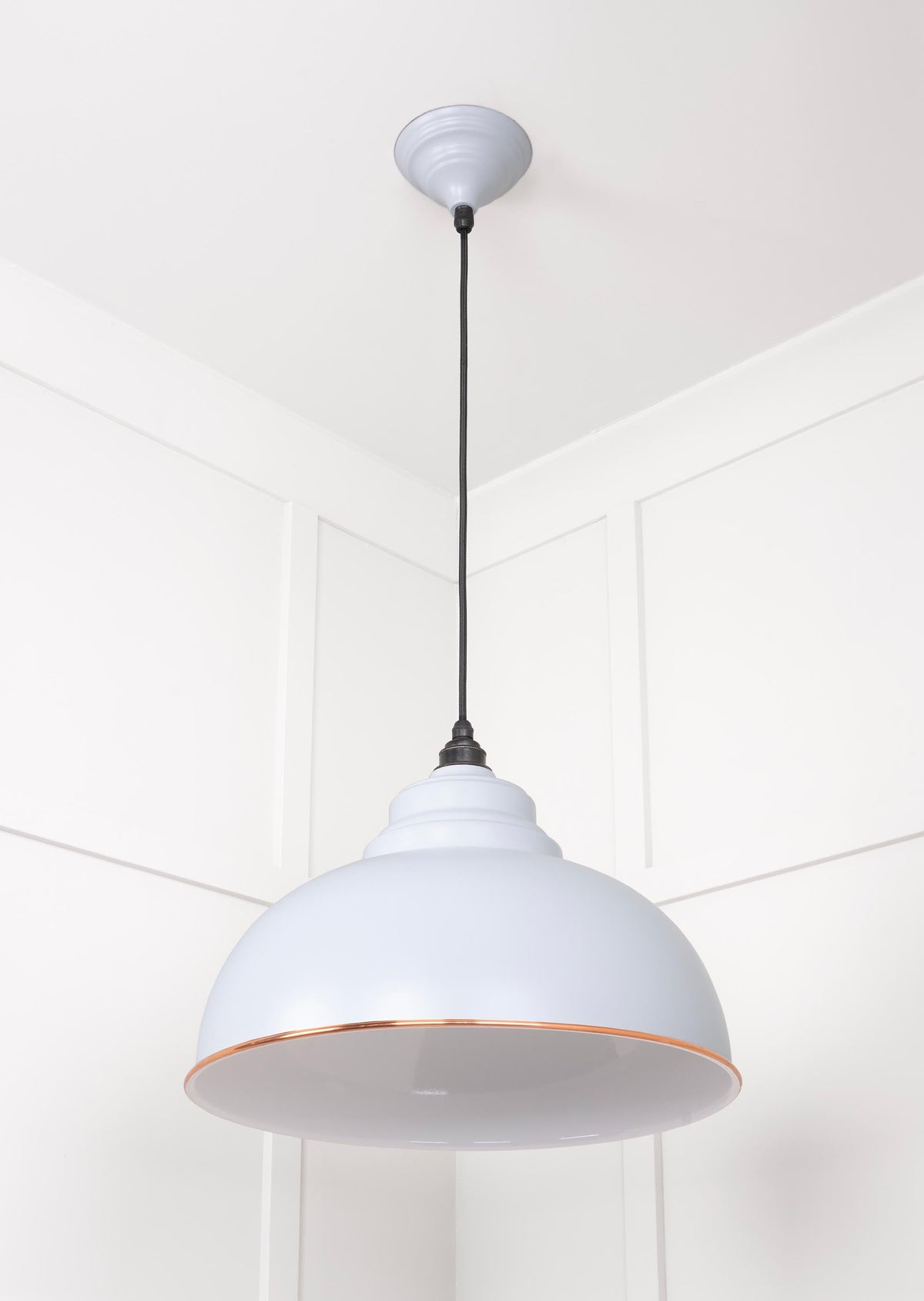 White Gloss Harborne Pendant by From The Anvil