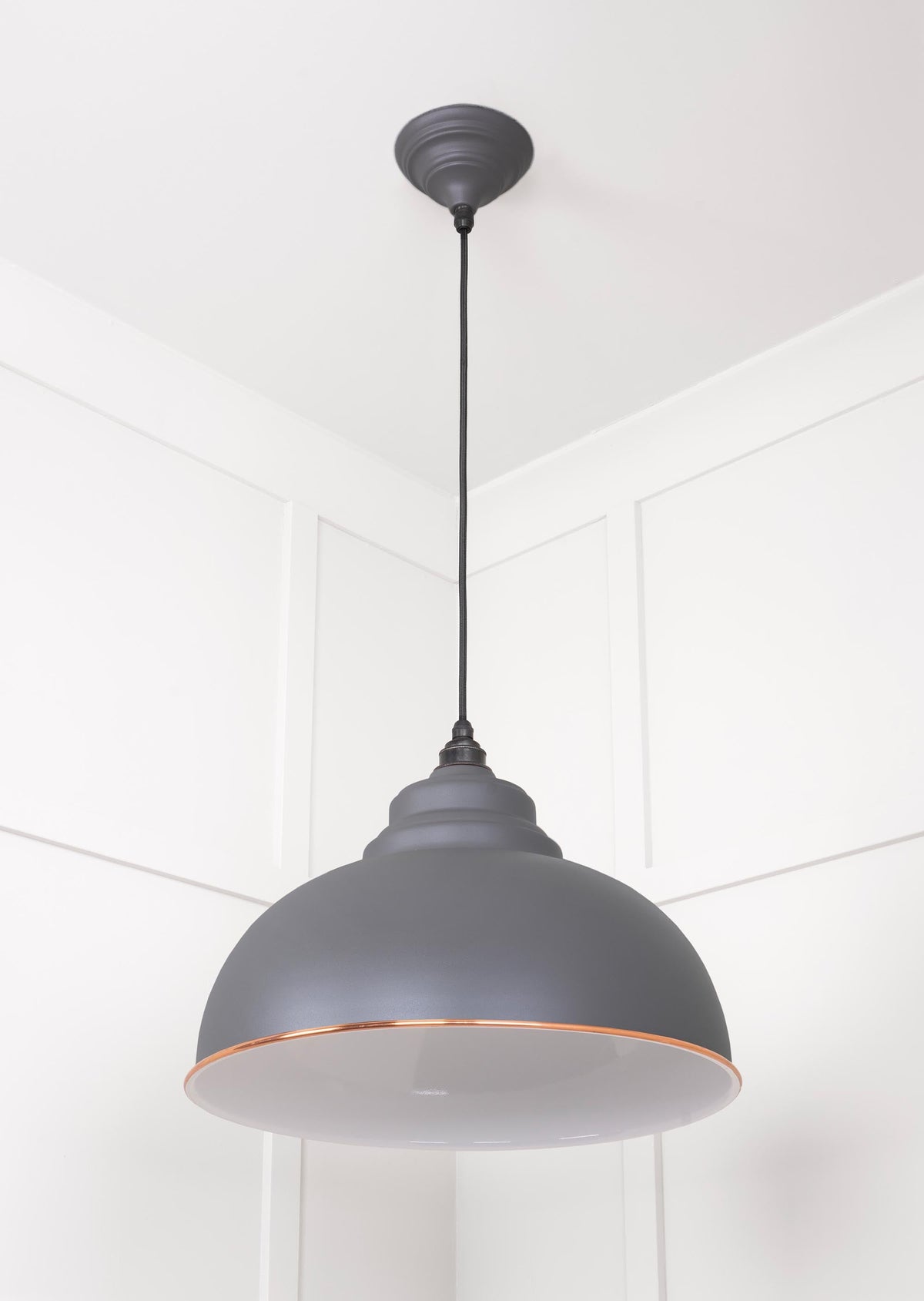 White Gloss Harborne Pendant by From The Anvil