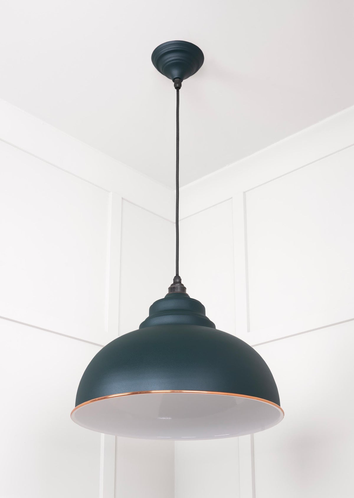 White Gloss Harborne Pendant by From The Anvil
