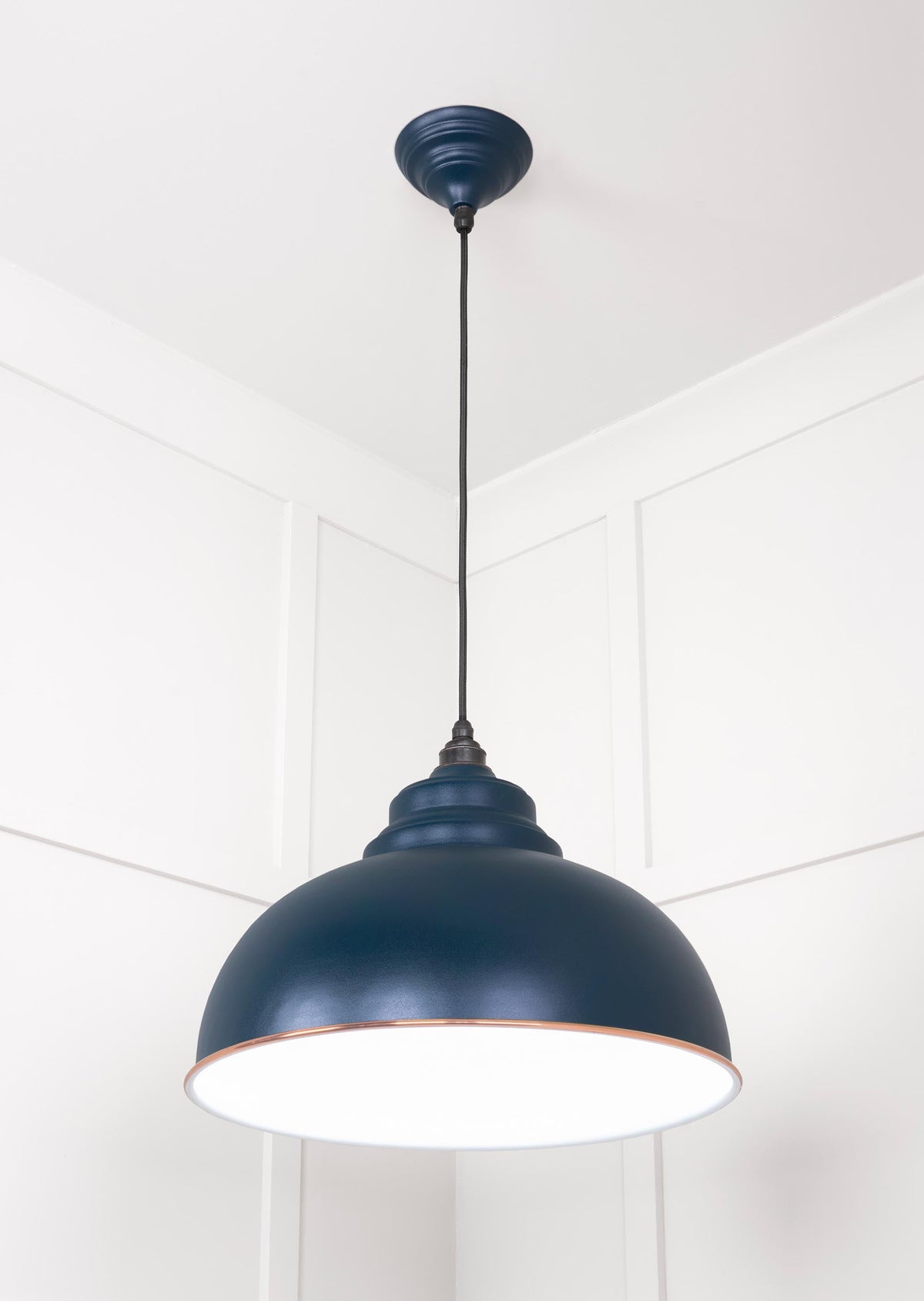 White Gloss Harborne Pendant by From The Anvil