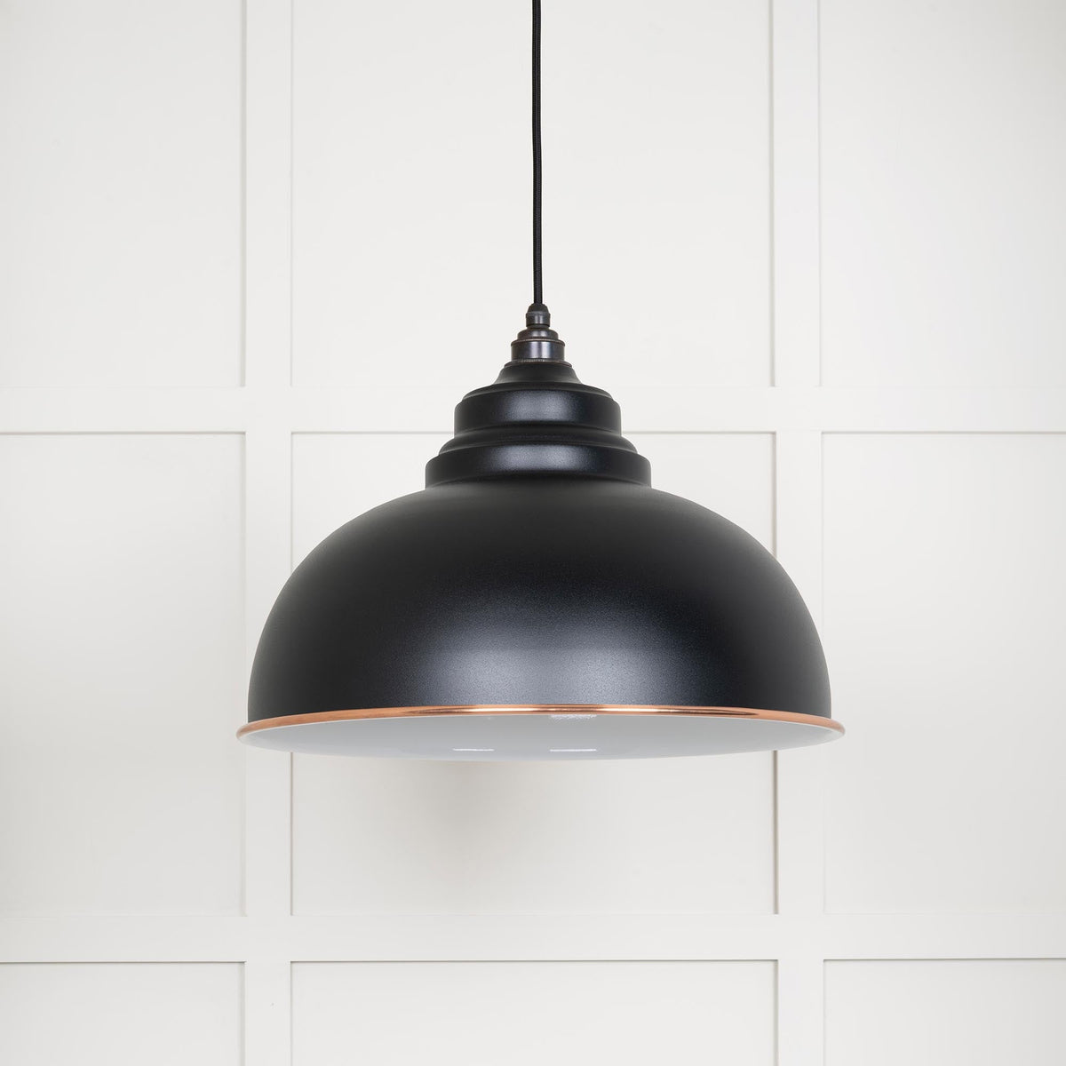 White Gloss Harborne Pendant by From The Anvil