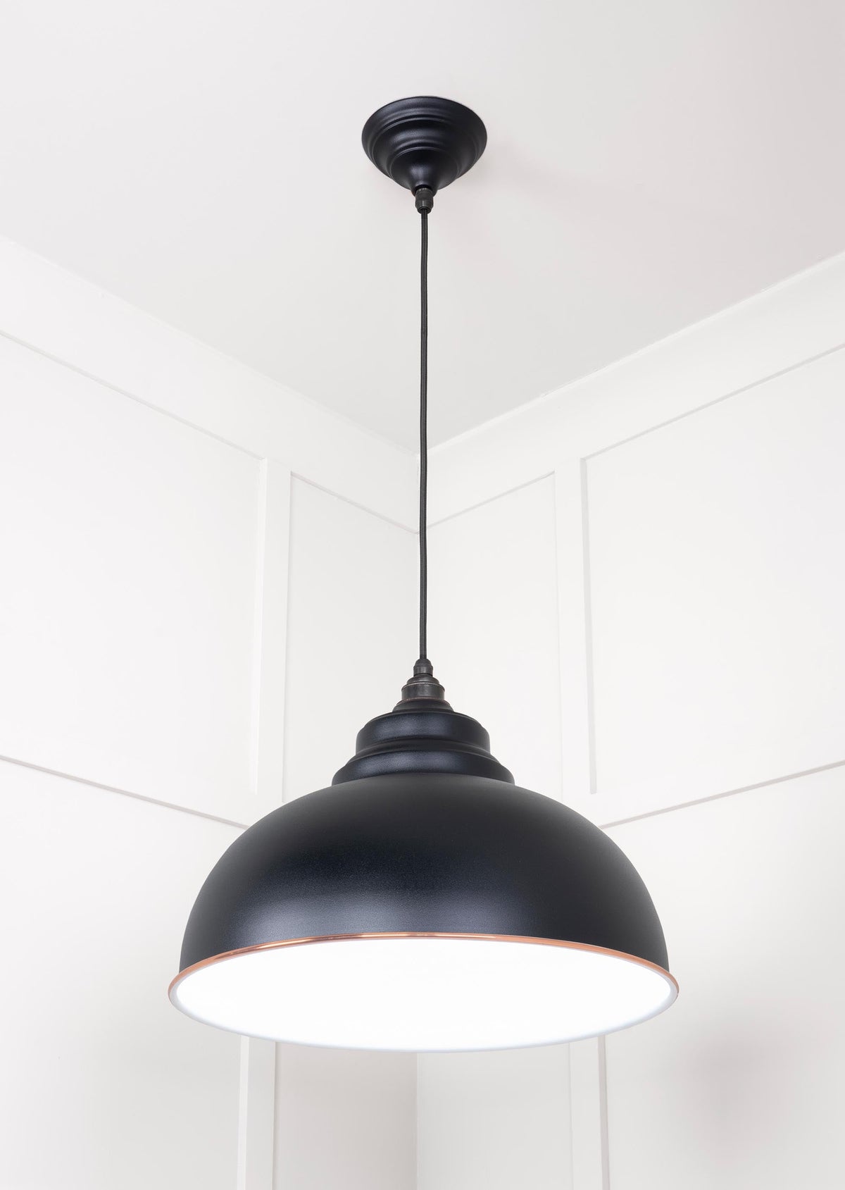 White Gloss Harborne Pendant by From The Anvil