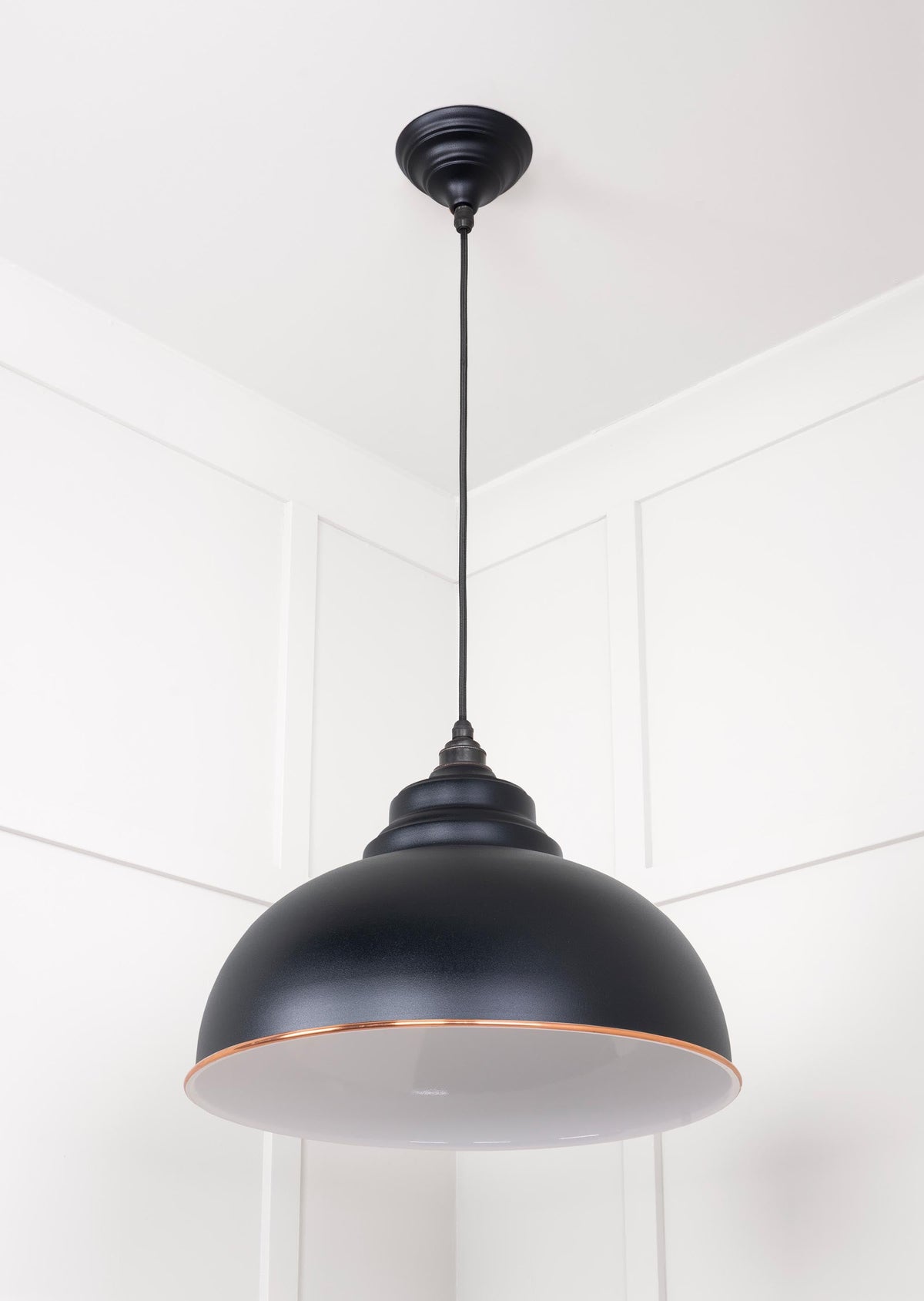 White Gloss Harborne Pendant by From The Anvil