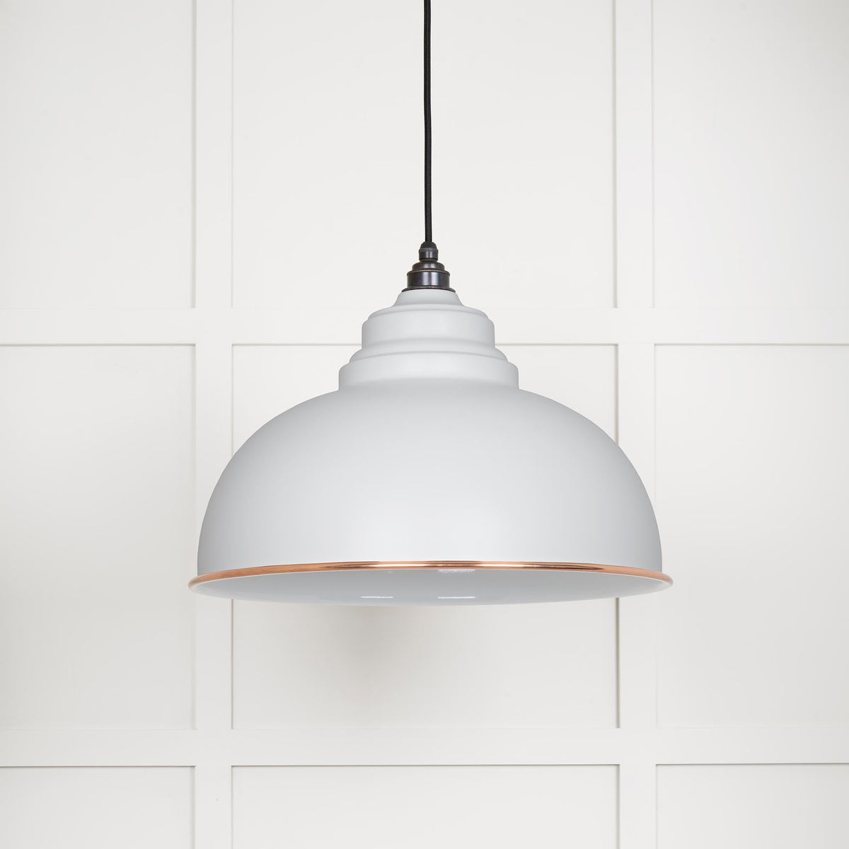 White Gloss Harborne Pendant by From The Anvil