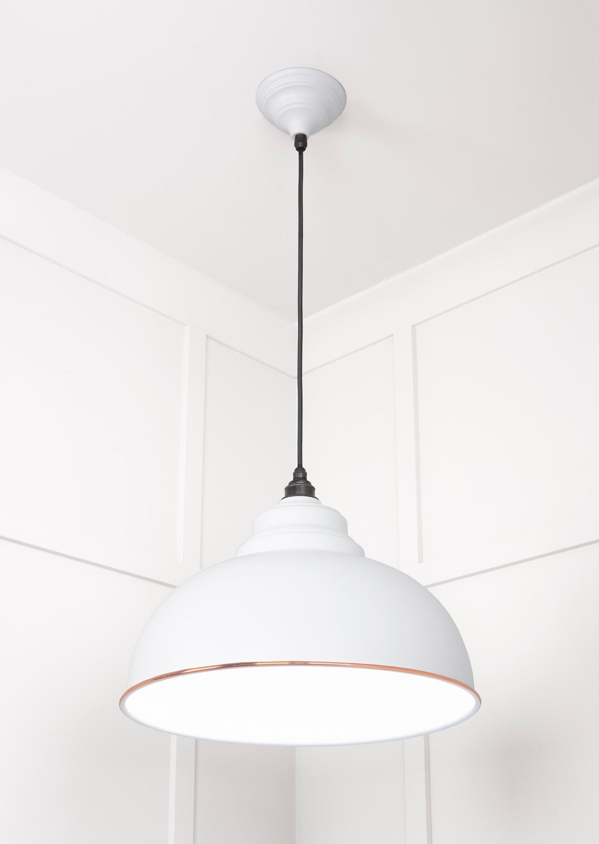White Gloss Harborne Pendant by From The Anvil