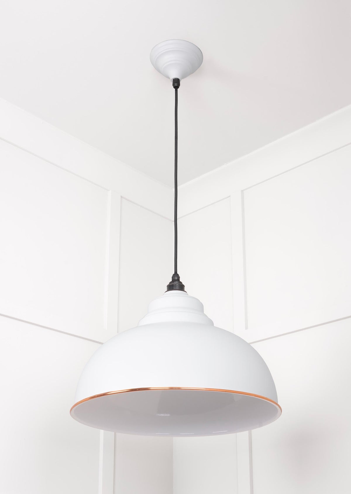 White Gloss Harborne Pendant by From The Anvil