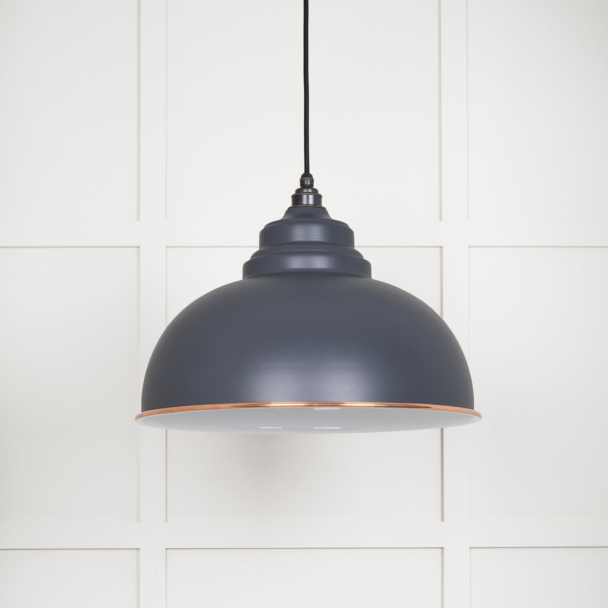 White Gloss Harborne Pendant by From The Anvil
