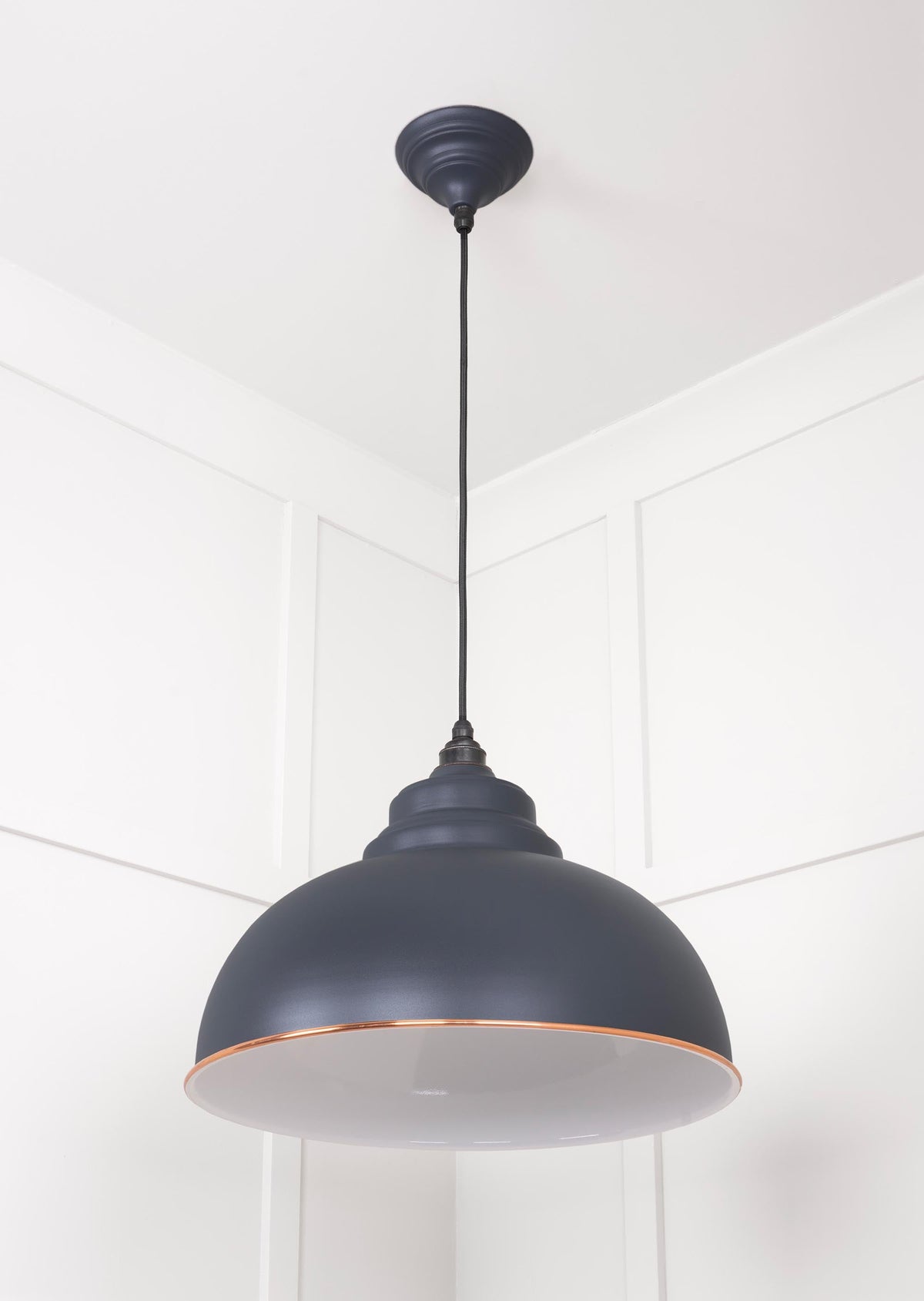 White Gloss Harborne Pendant by From The Anvil