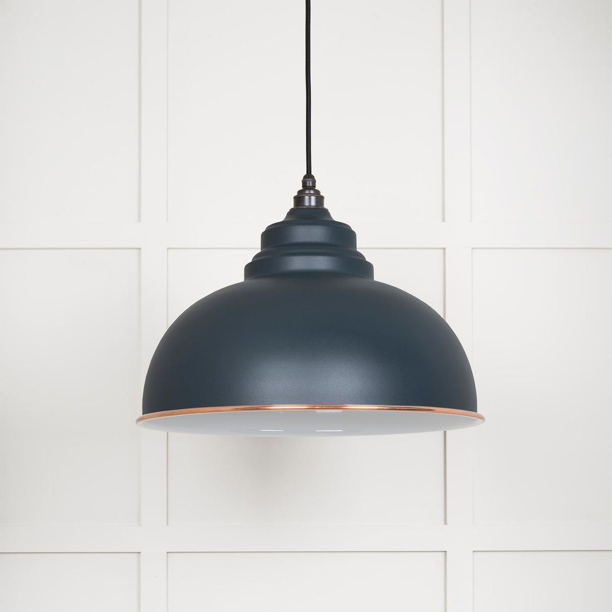White Gloss Harborne Pendant by From The Anvil