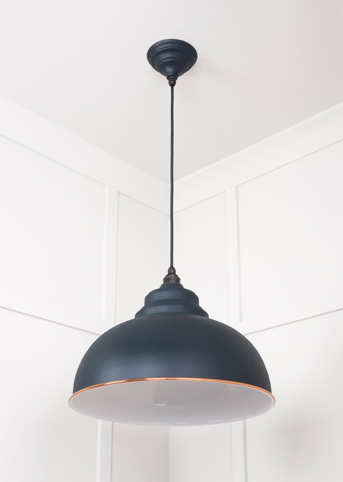 White Gloss Harborne Pendant by From The Anvil